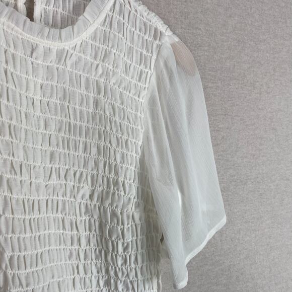 Abercrombie & Fitch Womens Top S Flutter Sleeve Cottagecore Angelcore Clean Girl - Picture 2 of 10